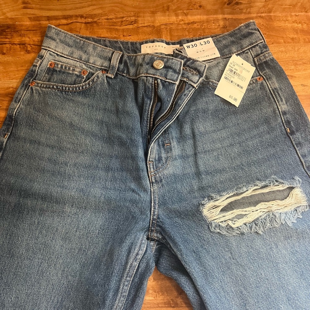 Top shop jeans, women’s size 8, distressed